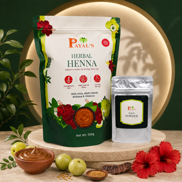 Payal's Herbal Henna Pack of 2 + Free Herbal Shampoo Pouch