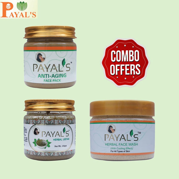 PAYAL’S HERBAL COMBO (1ANTI-AGING+1 FACEWASH+ 1UBTAN)